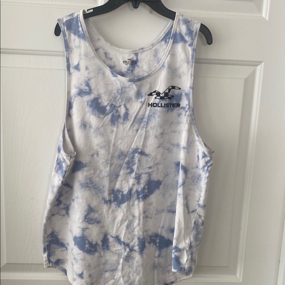Hollister Unisex  Blue Tie-Dye Tank Top